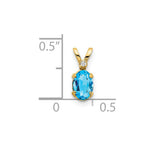 Load image into Gallery viewer, 14K Yellow Gold Diamond &amp; 0.57-Carat Oval Blue Topaz Birthstone Pendant
