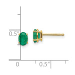 Load image into Gallery viewer, 14K Yellow Gold Emerald Earrings - May 1-Carat tw
