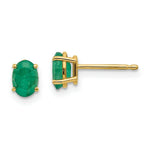 Load image into Gallery viewer, 14K Yellow Gold Emerald Earrings - May 1-Carat tw
