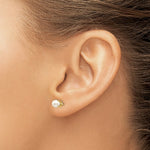 Load image into Gallery viewer, 14K Yellow Gold 4.5mm Round June Freshwater Cultured Pearl Post Earrings
