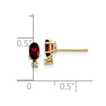 Load image into Gallery viewer, 14K Yellow Gold Diamond &amp; Garnet Birthstone Earrings

