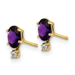 Load image into Gallery viewer, 14K Yellow Gold Diamond &amp; Amethyst Birthstone Earrings
