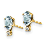 Load image into Gallery viewer, 14K Yellow Gold Diamond &amp; Aquamarine Birthstone Earrings
