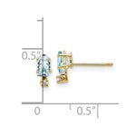 Load image into Gallery viewer, 14K Yellow Gold Diamond &amp; Aquamarine Birthstone Earrings
