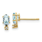 Load image into Gallery viewer, 14K Yellow Gold Diamond &amp; Aquamarine Birthstone Earrings
