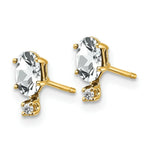 Load image into Gallery viewer, 14K Yellow Gold Diamond &amp; White Topaz Birthstone Earrings
