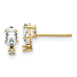 Load image into Gallery viewer, 14K Yellow Gold Diamond &amp; White Topaz Birthstone Earrings
