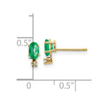 Load image into Gallery viewer, 14K Yellow Gold Diamond &amp; Emerald Birthstone Earrings
