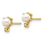 Load image into Gallery viewer, 14K Yellow Gold Diamond &amp; Freshwater Cultured Pearl Birthstone Earrings
