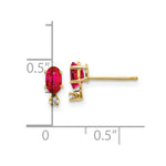 Load image into Gallery viewer, 14K Yellow Gold Diamond &amp; Ruby Birthstone Earrings
