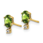Load image into Gallery viewer, 14K Yellow Gold Diamond &amp; Peridot Birthstone Earrings
