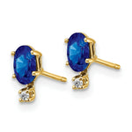 Load image into Gallery viewer, 14K Yellow Gold Diamond &amp; Sapphire Birthstone Earrings
