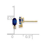 Load image into Gallery viewer, 14K Yellow Gold Diamond &amp; Sapphire Birthstone Earrings
