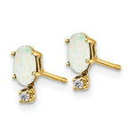Load image into Gallery viewer, 14K Yellow Gold Diamond &amp; Opal Birthstone Earrings
