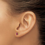 Load image into Gallery viewer, 14K Yellow Gold 6x4 Oval July Ruby Post Earrings 1.26-Carat tw
