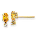 Load image into Gallery viewer, 14K Yellow Gold Diamond &amp; Citrine Birthstone Earrings
