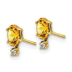 Load image into Gallery viewer, 14K Yellow Gold Diamond &amp; Citrine Birthstone Earrings
