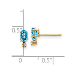 Load image into Gallery viewer, 14K Yellow Gold Diamond &amp; Blue Topaz Birthstone Earrings
