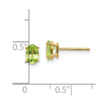 Load image into Gallery viewer, 14K Yellow Gold 6x4 Oval August Peridot Post Earrings 0.9-Carat tw

