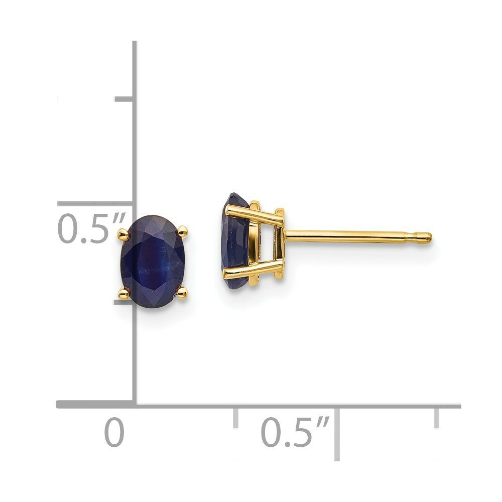 14K Yellow Gold Sapphire Earrings - September 1.36-Carat tw