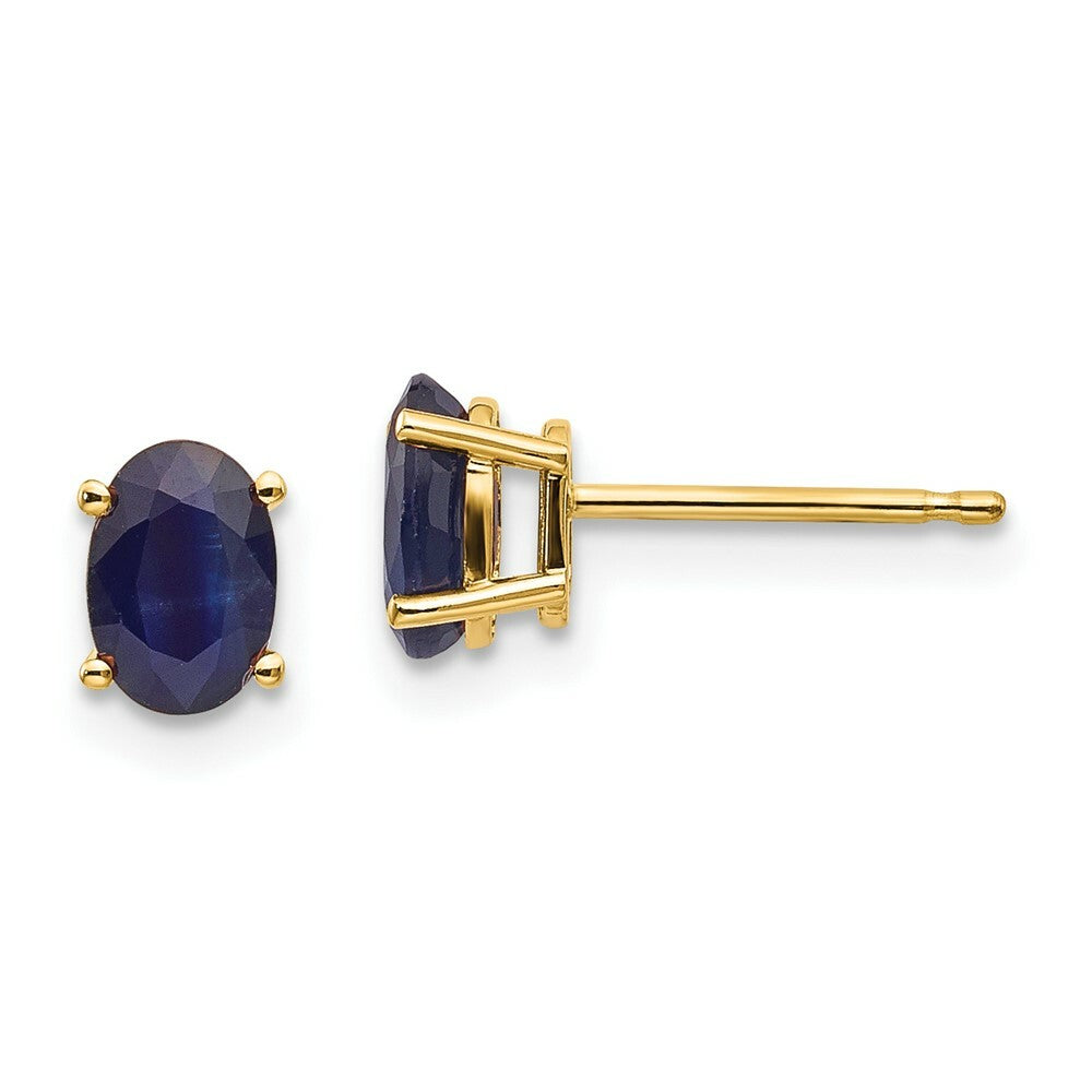 14K Yellow Gold Sapphire Earrings - September 1.36-Carat tw