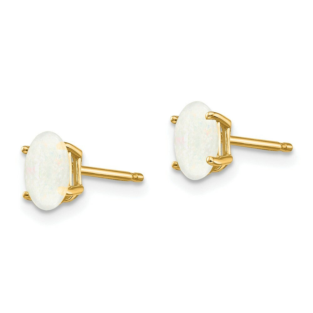 14K Yellow Gold Opal Earrings - October 0.6-Carat tw