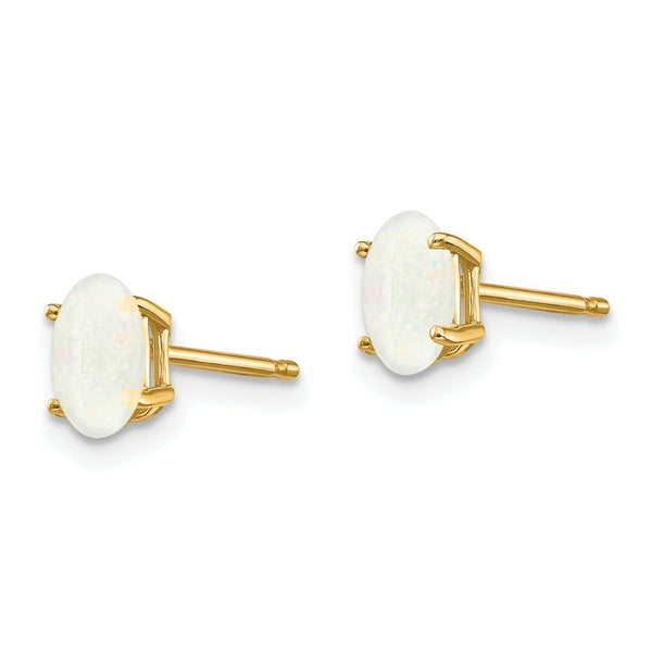 14K Yellow Gold Opal Earrings - October 0.6-Carat tw