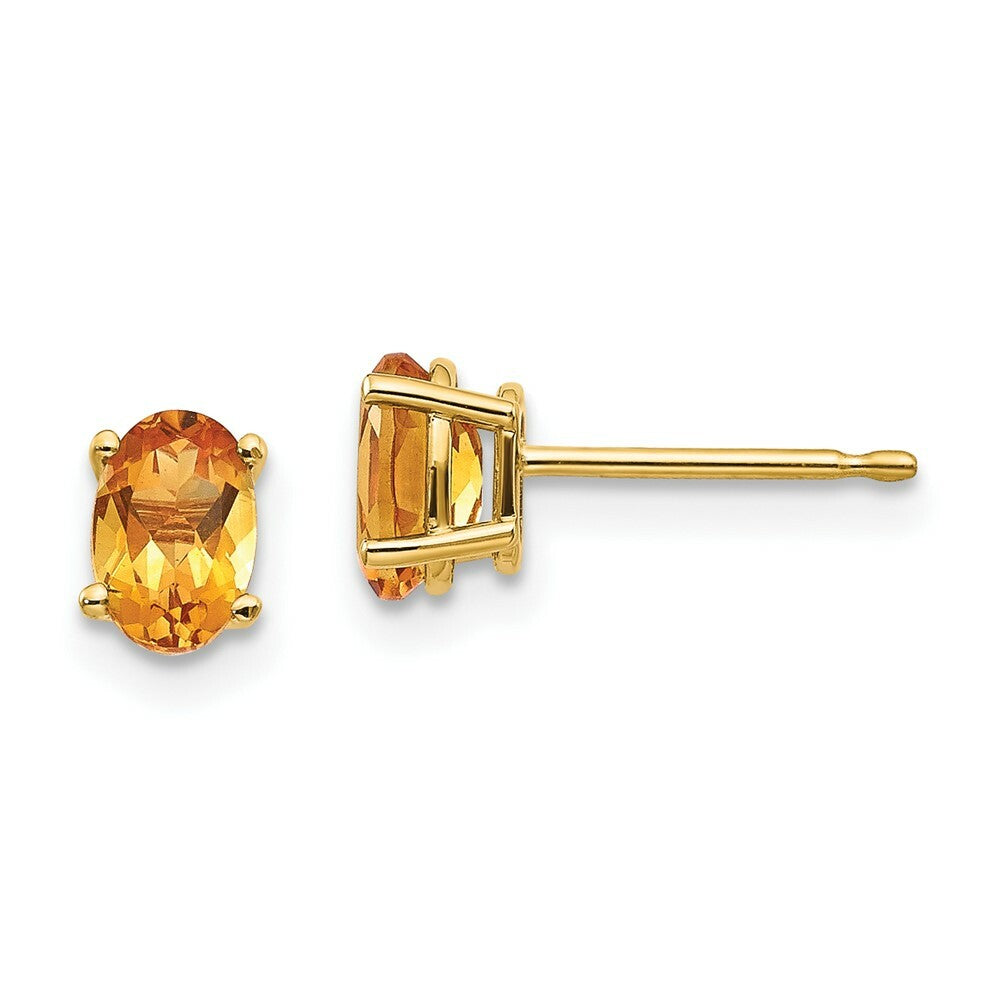 14K Yellow Gold Citrine Earrings - November 0.8-Carat tw
