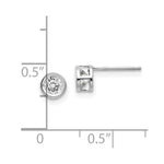 Load image into Gallery viewer, 14k White Gold 4mm Bezel April/White Topaz Post Earrings, 5/8-Carat Gemweight

