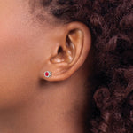 Load image into Gallery viewer, 14k White Gold 4mm July Ruby Earrings, 3/4-Carat Gemweight
