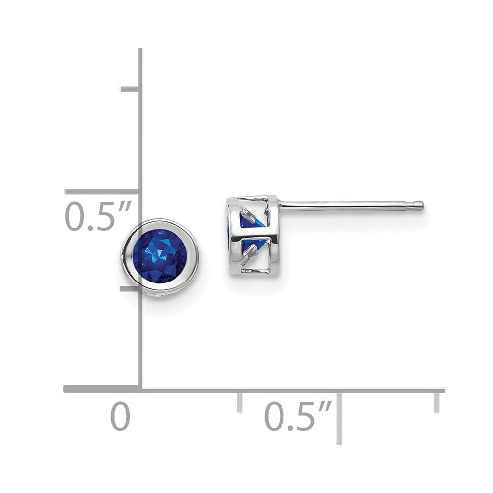 14k White Gold 4mm September Sapphire Earrings, 3/4-Carat Gemweight