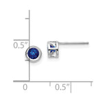 Load image into Gallery viewer, 14k White Gold 4mm September Sapphire Earrings, 3/4-Carat Gemweight
