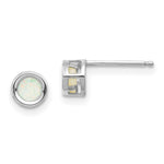 Load image into Gallery viewer, 14k White Gold 4mm Oval Bezel October/Opal Post Earrings, 3/8-Carat Gemweight
