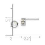 Load image into Gallery viewer, 14k White Gold 4mm Oval Bezel October/Opal Post Earrings, 3/8-Carat Gemweight
