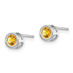 Load image into Gallery viewer, 14k White Gold November 4mm Citrine Earrings, 1/2-Carat Gemweight
