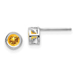 Load image into Gallery viewer, 14k White Gold November 4mm Citrine Earrings, 1/2-Carat Gemweight
