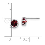 Load image into Gallery viewer, 14k White Gold 5mm Bezel Garnet Stud Earrings, 1.26-Carat Gemweight
