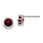 Load image into Gallery viewer, 14k White Gold 5mm Bezel Garnet Stud Earrings, 1.26-Carat Gemweight
