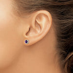 Load image into Gallery viewer, 14k White Gold 5mm Bezel Amethyst Stud Earrings, 4/5-Carat Gemweight
