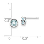 Load image into Gallery viewer, 14k White Gold 5mm Bezel Aquamarine Stud Earrings, 1-Carat Gemweight
