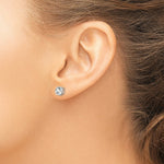 Load image into Gallery viewer, 14k White Gold 5mm Bezel White Topaz Stud Earrings, 1.2-Carat Gemweight
