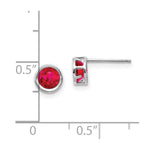 Load image into Gallery viewer, 14k White Gold 5mm Bezel Ruby Stud Earrings, 1.4-Carat Gemweight

