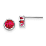 Load image into Gallery viewer, 14k White Gold 5mm Bezel Ruby Stud Earrings, 1.4-Carat Gemweight
