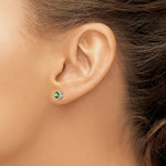 Load image into Gallery viewer, 14k White Gold 5mm Bezel Peridot Stud Earrings, 1.12-Carat Gemweight
