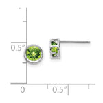 Load image into Gallery viewer, 14k White Gold 5mm Bezel Peridot Stud Earrings, 1.12-Carat Gemweight
