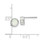 Load image into Gallery viewer, 14k White Gold 5mm Bezel Opal Stud Earrings, 5/8-Carat Gemweight
