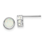 Load image into Gallery viewer, 14k White Gold 5mm Bezel Opal Stud Earrings, 5/8-Carat Gemweight
