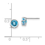 Load image into Gallery viewer, 14k White Gold 5mm Bezel Blue Topaz Stud Earrings, 1.3-Carat Gemweight
