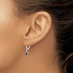 Load image into Gallery viewer, 14K White Gold 6x4mm Garnet/January Earrings
