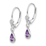 Load image into Gallery viewer, 14K White Gold 6x4mm Amethyst February Earrings 0.76-Carat tw
